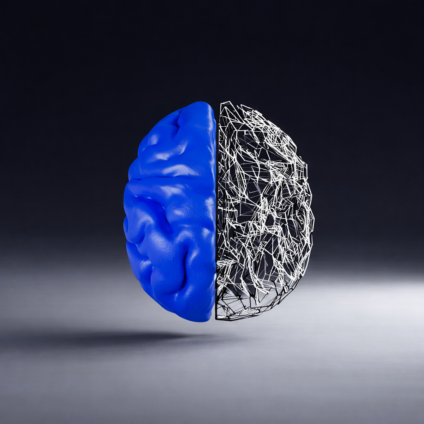 KI Grafik - Wired Brain im Ton von bueroparallel