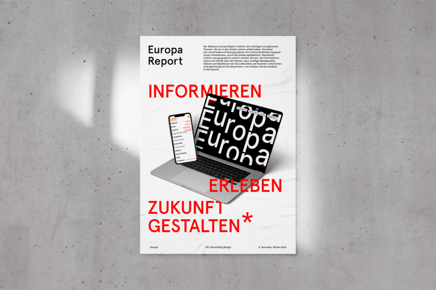 Plakat des Europareports, erstellt von Miriam Saile